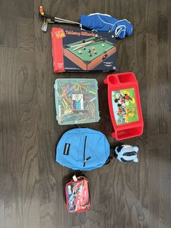 Kids School Bag,lunch Box,piggy Bank,crayola(lots),micky Table,toys