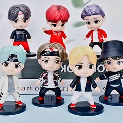 7-piece Collectible Set of BTS TinyTAN Miniature Figurines 3.15" NEW