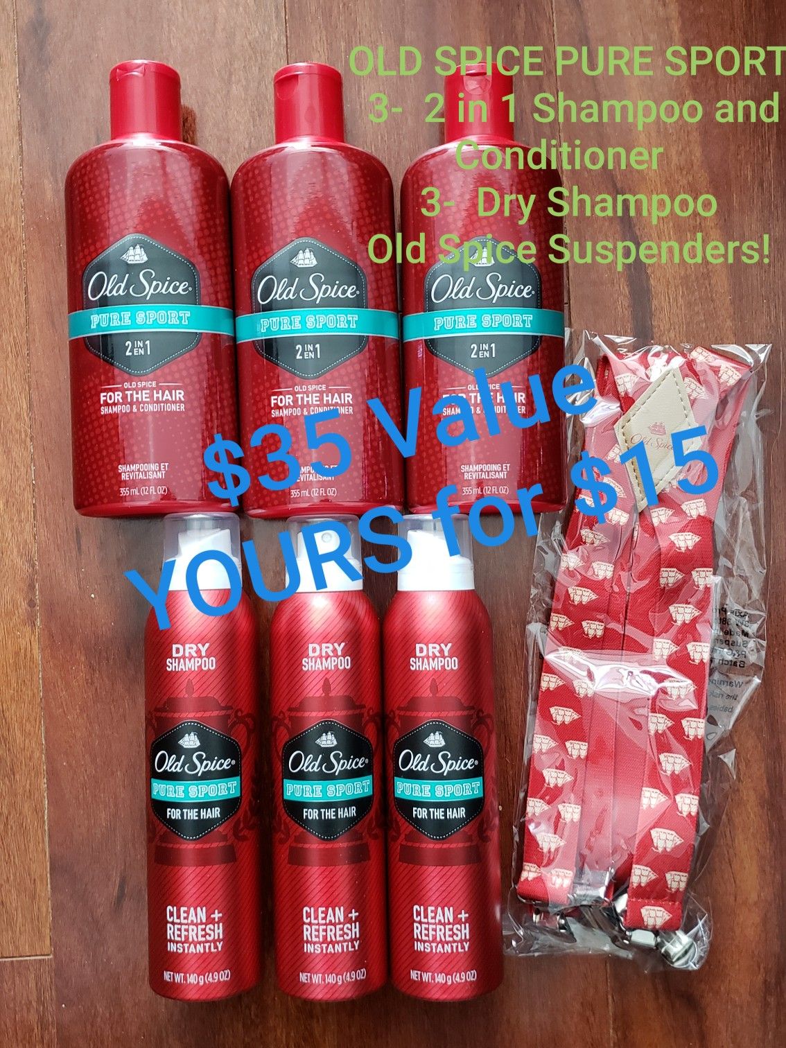 OLD SPICE Pure Sport Shampoo and Conditioner and Dry Shampoo