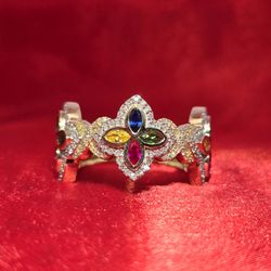 10k Yellow Gold Diamond Sapphire Ring 0.63 ctw