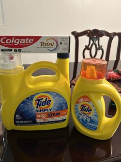 Jabón Líquido Tide 70 Lavadas Y Pasta De Dientes Y Bote De Jabón Tide 22 Lavadas