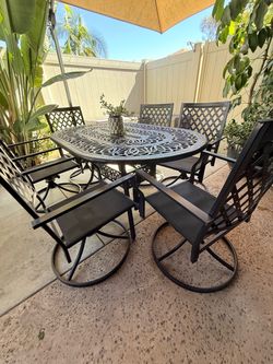 Cast Aluminum Patio Table and Chair Set