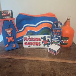 🏈🐊 Ultimate Florida Gators Fan Pack! Blanket + Birdhouse Jug & More! 🧡💙
