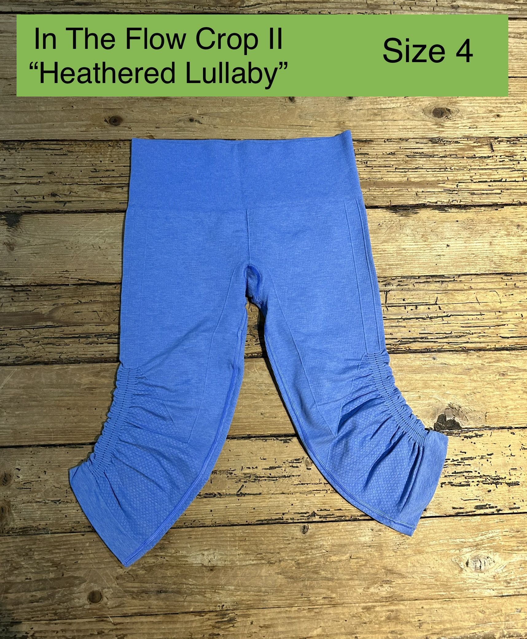 Lululemon Womens Size 4 Heathered Lullaby In The Flow Crop II NWOT