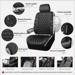 Car pass Black  leather car seat covers 