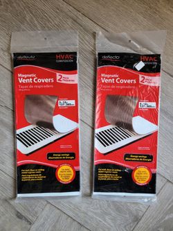 Deflecto Magnetic Vent Covers 5x12in HVAC Register 2 Pack Lot Energy Saver
