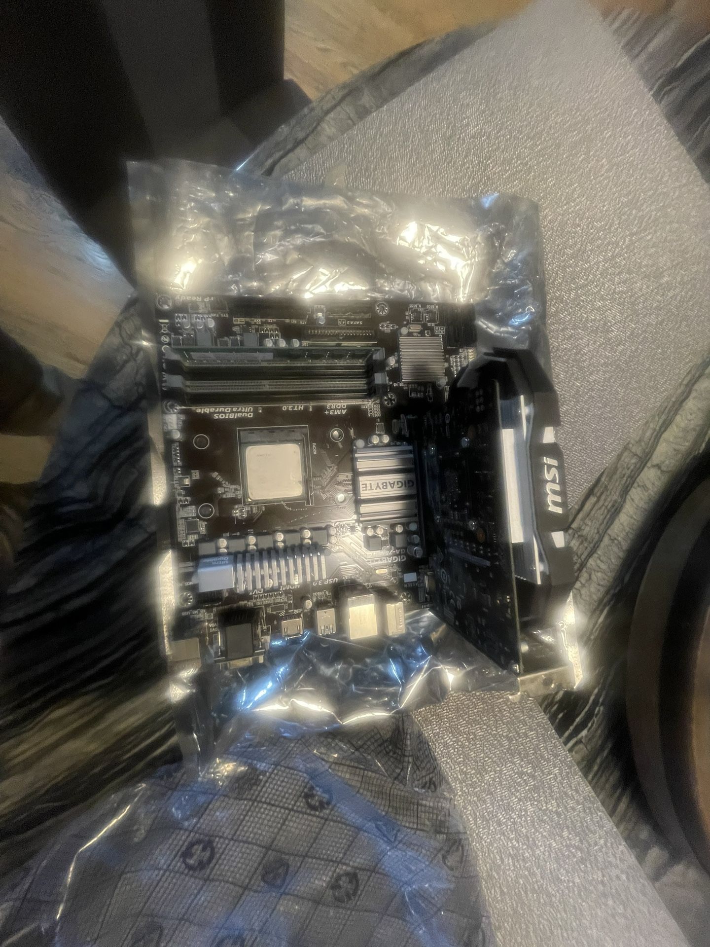 Gigabyte Motherboard, AMD CPU, 8 Gigabytes Of Ram, And MSI 1050 TI