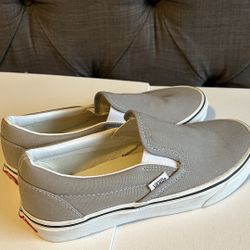 Slip On Vans: Gray  (Never Worn) 