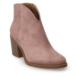 Women's Pink Suede Ankle Boots