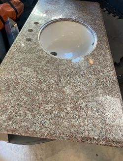 Granite vanity top with sink