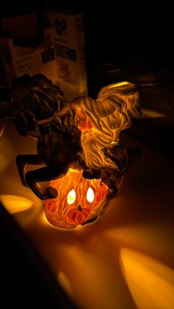Headless Horseman Porcelain Sculpture -Lights up by Prettique Inc