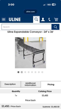 Expandable/ portable conveyors -Uline-H-1395&H-1396