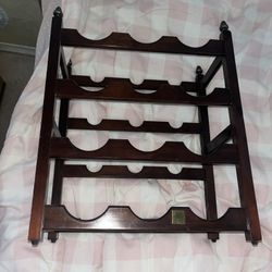 Vintage Bombay Company Wood Wine Bottle Rack - Holds 12