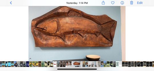 Large Fish Heavy Real Wood Carving