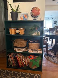 Emerald green book case