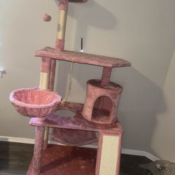 Pink cat tree
