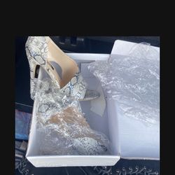 Step Into Spring Brand New Snake Peep Toe Heels Size 6 See My Page Tons More