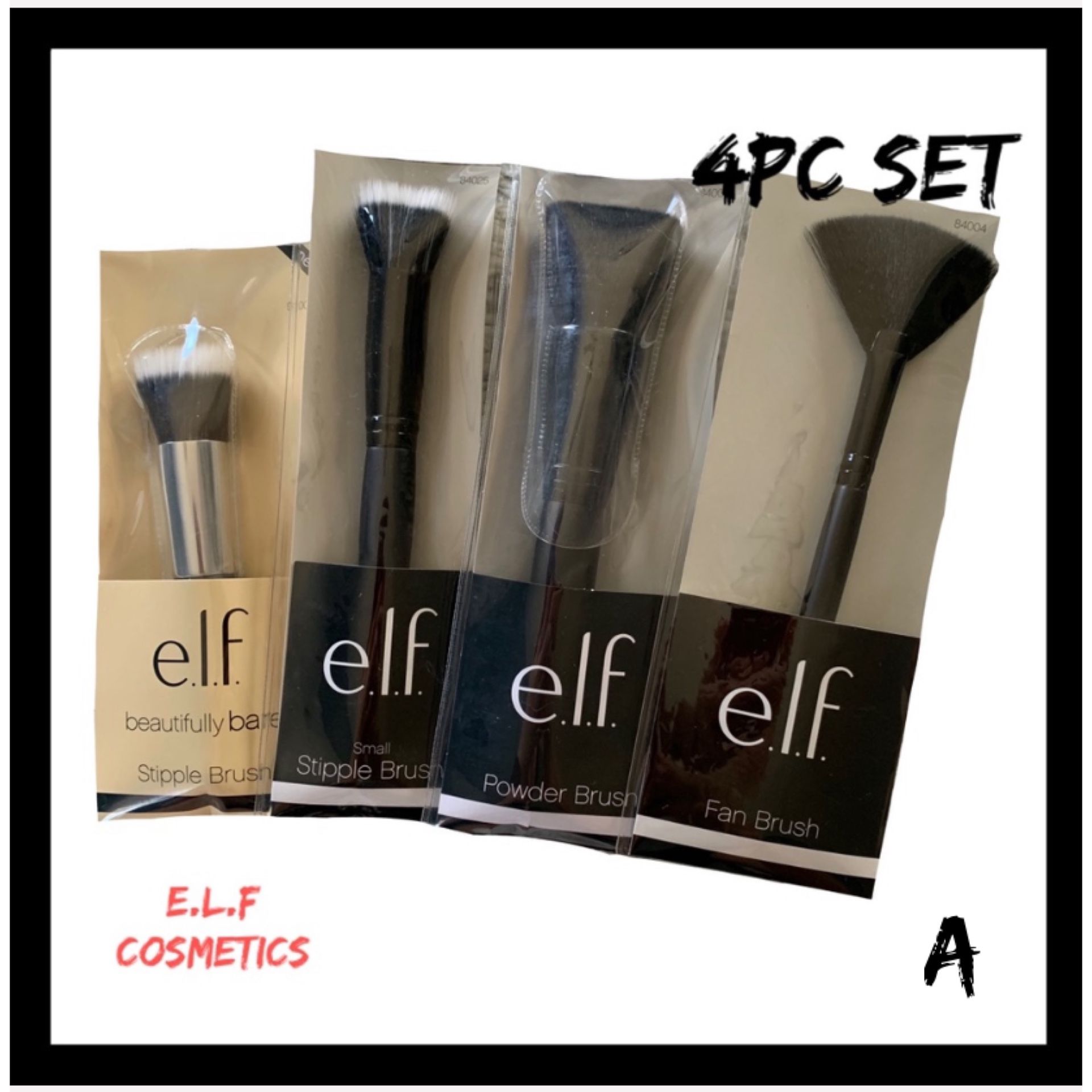 NIB e.l.f. 4pc Makeup Brushes Set A