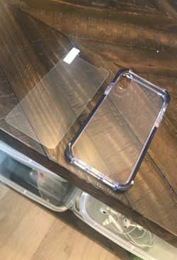 iPhone X or XS case and tempered glass combo