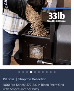 PIT BOSS 1600 Pro Series 1572-Sq. in Black Pellet Grill with Smart Compatibility