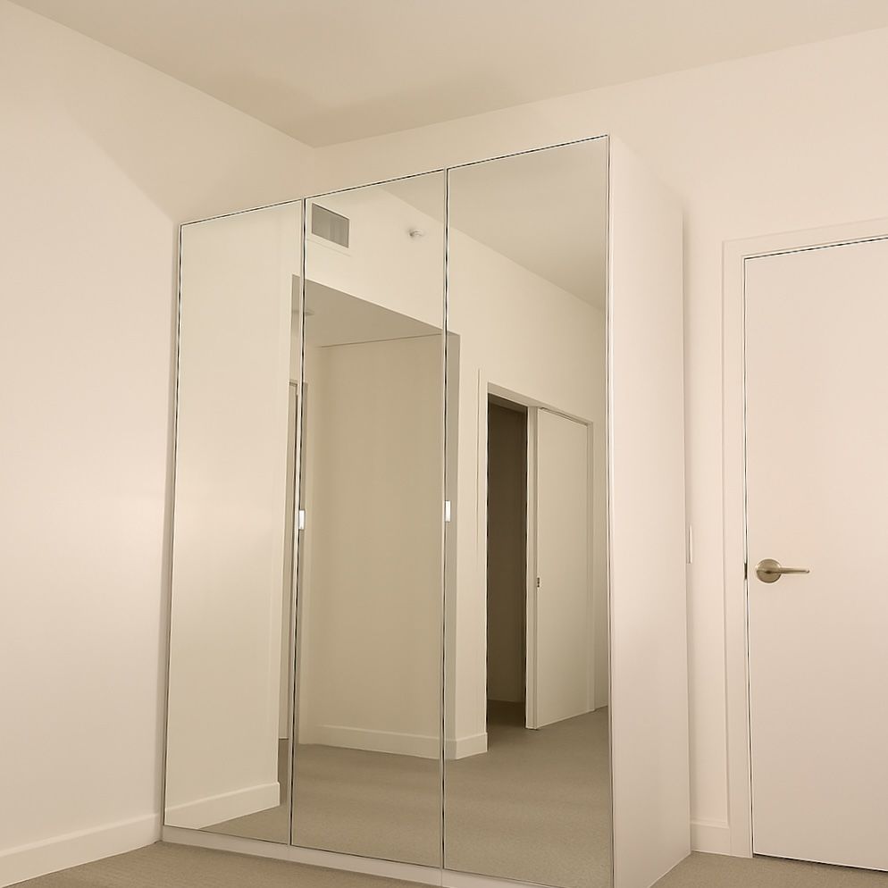 DISCOUNTED Custom IKEA Pax White Closet Wardrobe with Aheim Mirror Doors