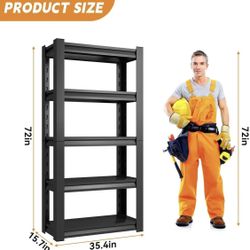 π₯¨72"Hx 35.4"Wx 15.7βD Garage Shelving Unit 2500LBS Heavy Duty Shelving Adjustable 5 Tier Metal Shelves for Industrial Garage Basement School Warehous