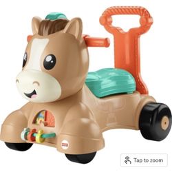 Fisher-Price Baby Learning Toy, Walk Bounce & Ride Pony Musical Walker & Ride-On for Infants & Toddlers Ages 9+ Months