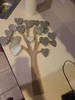 Rustic Wood and Metal Heart Tree Wall Decor