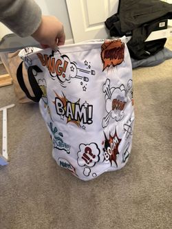 Comic Book / Super Hero Laundry Basket Toy Basket 