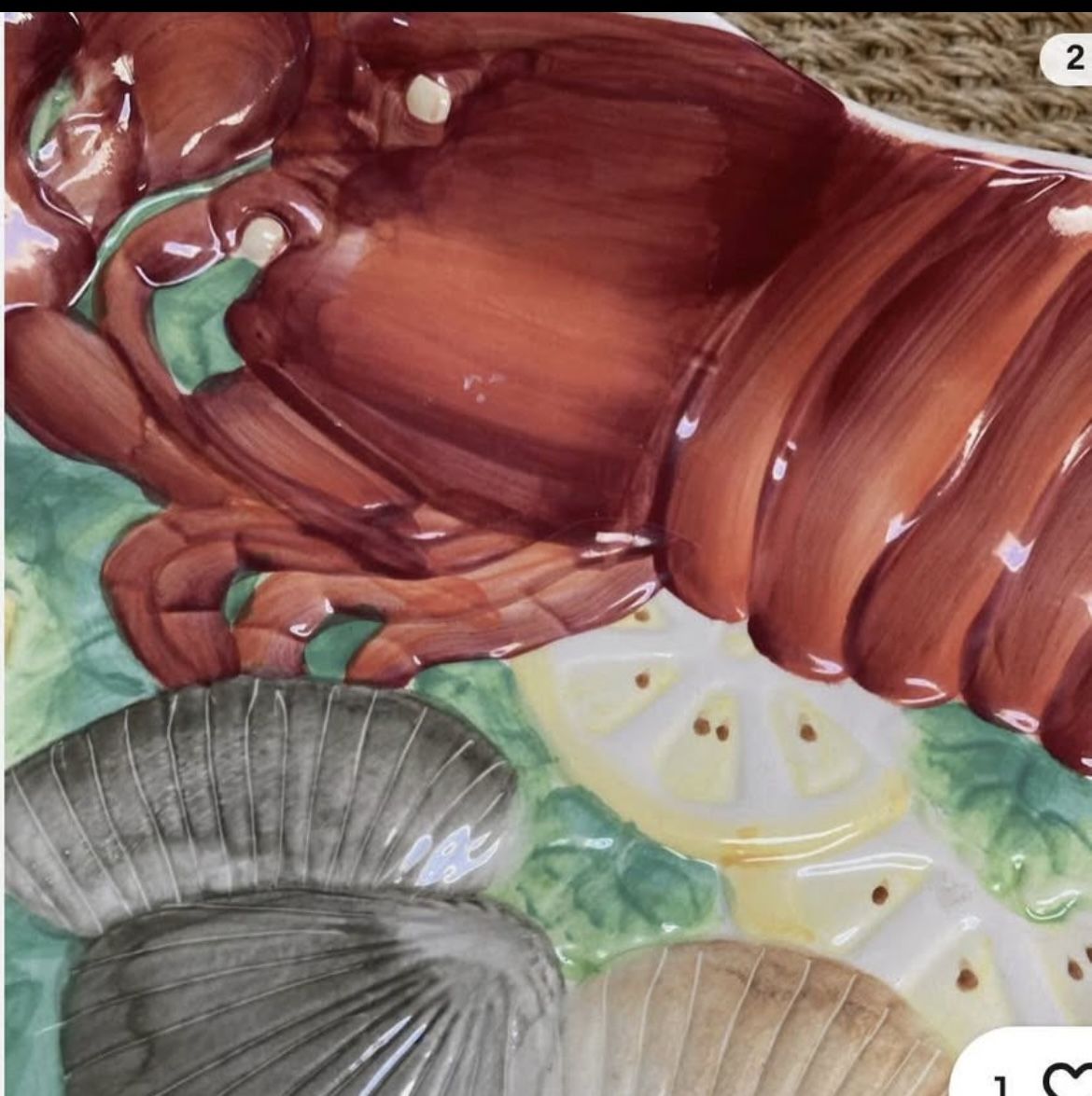 Lobster Platter Hand Painted Cardinal Inc.