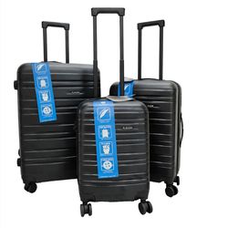 3-Piece Suitcase Set, Hardside Luggages with Spinner Wheels,
