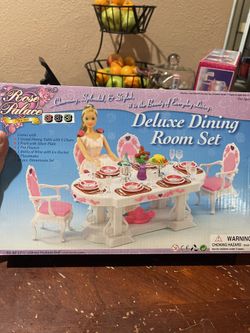 Deluxe Dining Room Set Barbie Size Toy