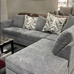 Monroe Charcoal Sectional Brand New 