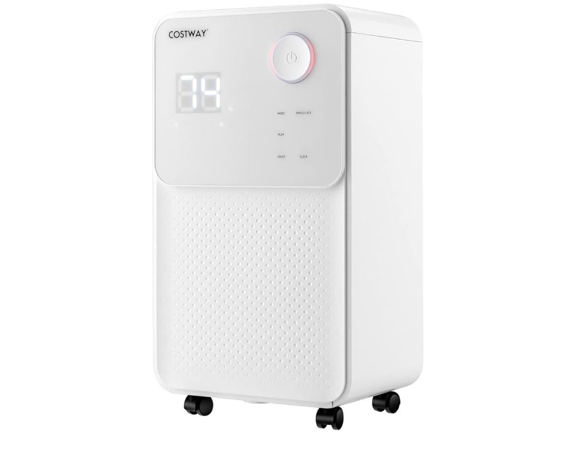 New COSTWAY 2000 Sq. Ft Dehumidifier for Large Room & Basement, 32 Pint Dehumidifier with Drain Hose