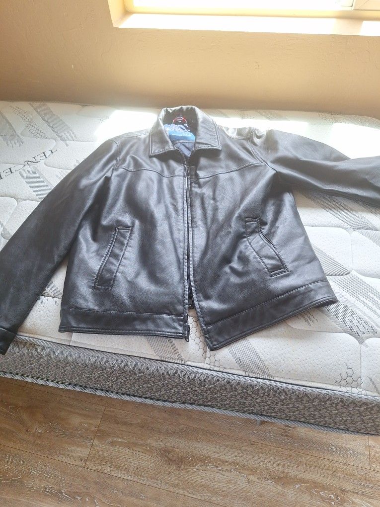 Tommy Hilfiger Leather Jacket Sz XL