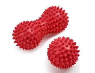 Spiky Massage Ball Set, 2 Pack Physical Therapy Massage Balls, Hard Lacrosse Ball & Spiky Massage Ball for Myofascial Release and Trigger Point Deep T