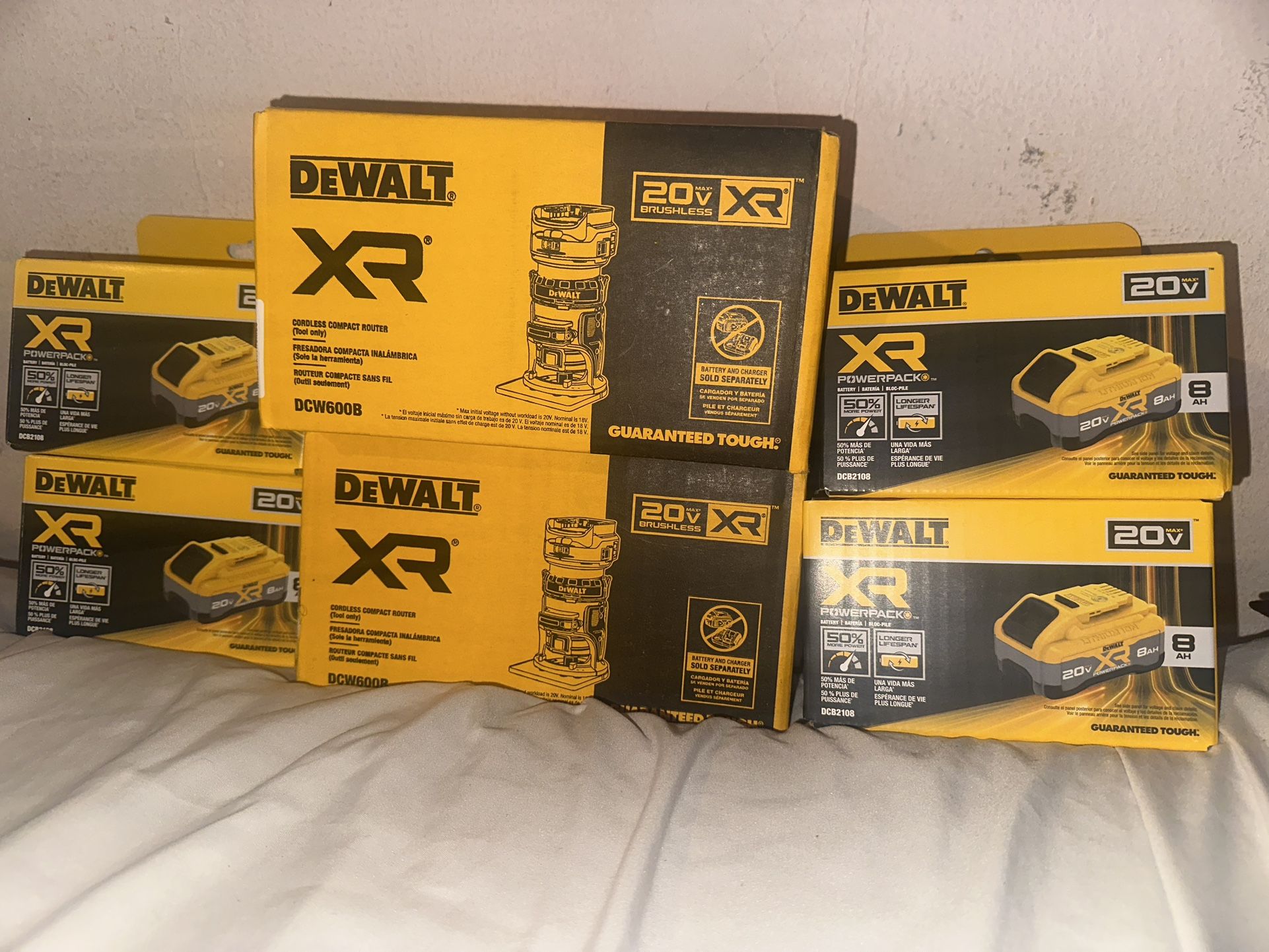 DEWALT XR Compact Router DCW600B ($120) + DCB2108 20V MAX PowerPack Battery ($80) – Brand New!