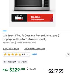 Whirlpool Microwave 