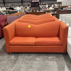 Orange Sleeper Sofa With Full Size Pull Out Bed On Sale!