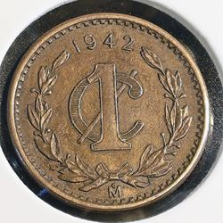 #596 Mexico 1942 un centavo coin