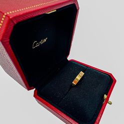 Cartier Love Single Diamond Rose Gold Love Ring  Size 4
