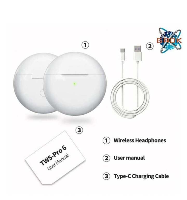 TWS-Pro 6 Wireless Headphones Bluetooth In Ear Headphones Wireless Headphones Best Cheap Headphones,