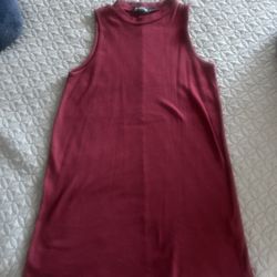 Burgundy sleeveless mini dress