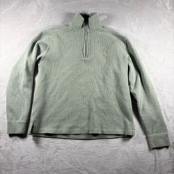 Vintage Polo Ralph Lauren Sweater Men’s S Green Quarter Zip Pullover Y2K #1A