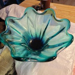 Glass Decrative Green Bowl