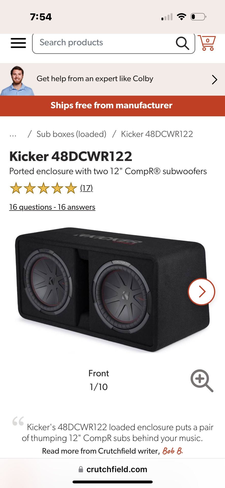 Kicker Ported Enlosure ( Box Only)