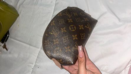 LV leather makeup bag