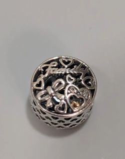 Authentic Pandora 2 Tone Family Tribute Charm Gold 585 14K