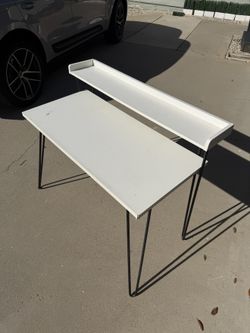 White Desk with Black Hairpin Legs - 40"W x 24"D