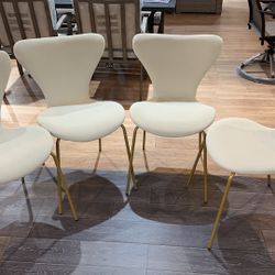 #FD022308 Flavia Beige Velvet Dinning Chair (Set of 4)